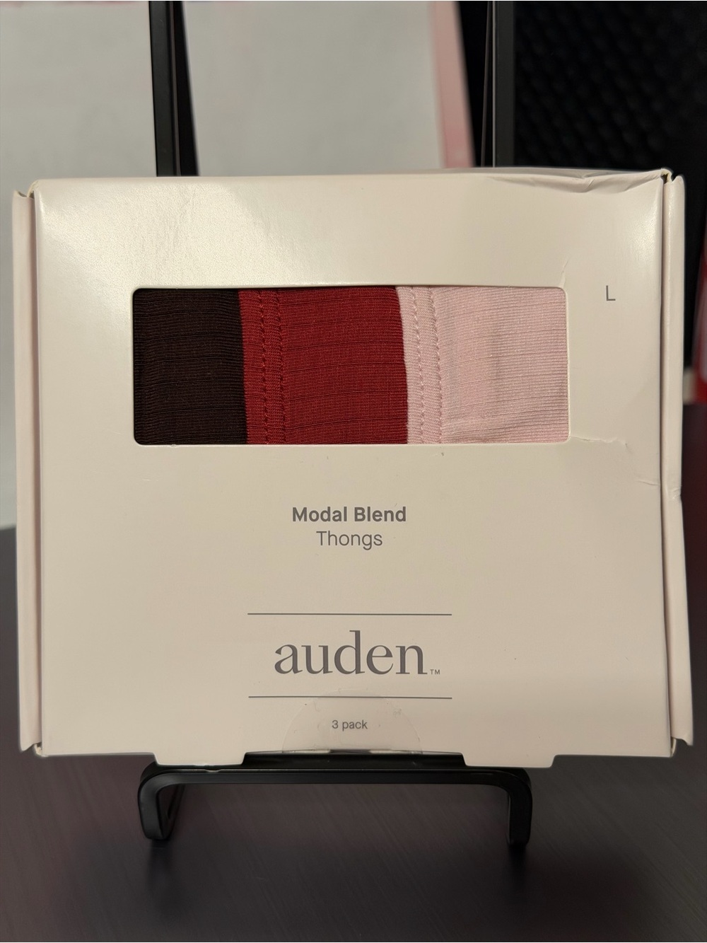 Auden Modal Blend Thong 3-Pack - Brown, Red, Pink
